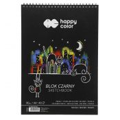 Blok artystyczny Happy Color czarny A4 80g 40k (HA 3808 2030-K40)