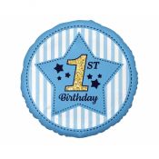Balon foliowy Godan 1st Birthday, niebieski 18cal (FG-1BDN)