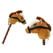 Pluszak interaktywny Głowa Konia Na Kiju Hobby Horse Koń Krótkowłosy Brązowy Dźwięki Lean (19537)