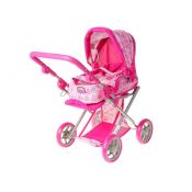 Wózek głęboki dla lalek, profilowana rączka, wyjmowane nosidełko, z koszem, funkcja spacerówki Adar (565739)