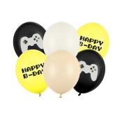 Balon gumowy Partydeco Happy B-day mix 300mm (SB14P-336-000-6)