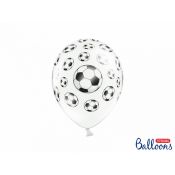 Balon gumowy Partydeco 30cm, Piłki nożne biało-czarny 300mm (SB14P-116-008-6)