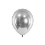 Balon gumowy Partydeco Metalizowane Glossy srebrny 300mm (CHB1-018-50)