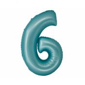 Balon foliowy Godan matowa cyfra 6, j. niebieski (CH-SJN6)