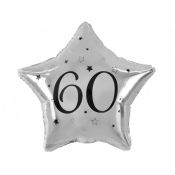 Balon foliowy Godan gwiazda srebrna, nadruk czarny 60 19cal (FG-G60C)