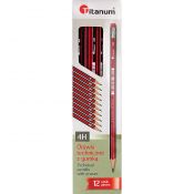 Ołówek techniczny Titanum 4H z gumką 12 szt.