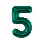Balon foliowy Godan cyfra 5, zieleń butelkowa, 85 cm (CH-B8B5)
