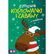 Książeczka edukacyjna Zimowe kolorowanki i zabawy z reniferem Zielona Sowa