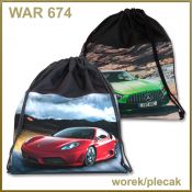 Plecak (worek) na sznurkach Auta mix Warta (WAR-674)