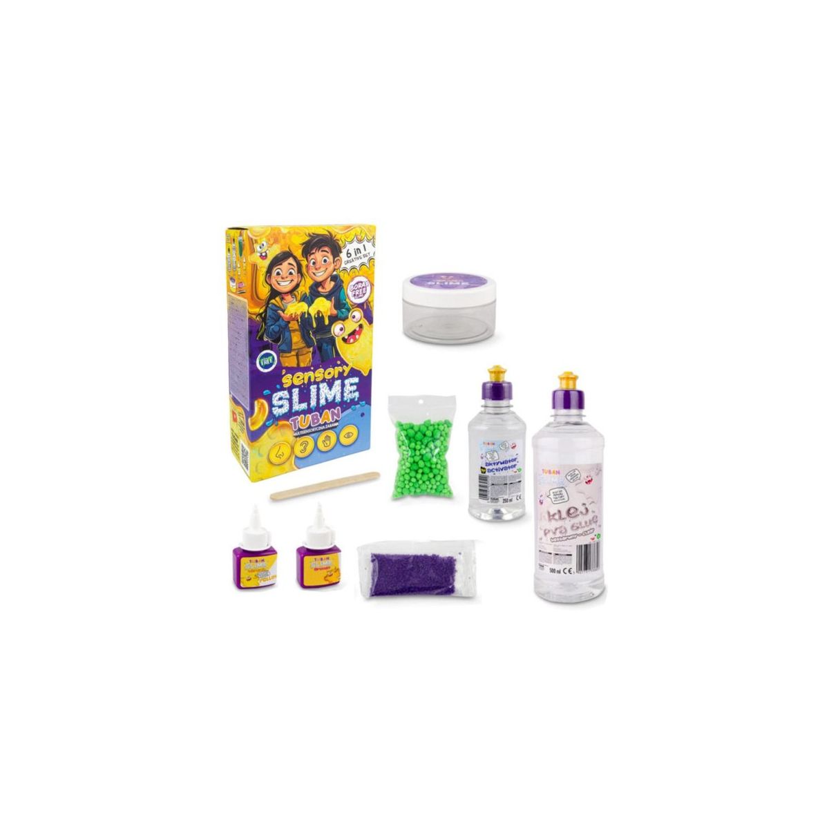 Zestaw kreatywny Tuban Sensory Slime 6w1 8el (TU3812)